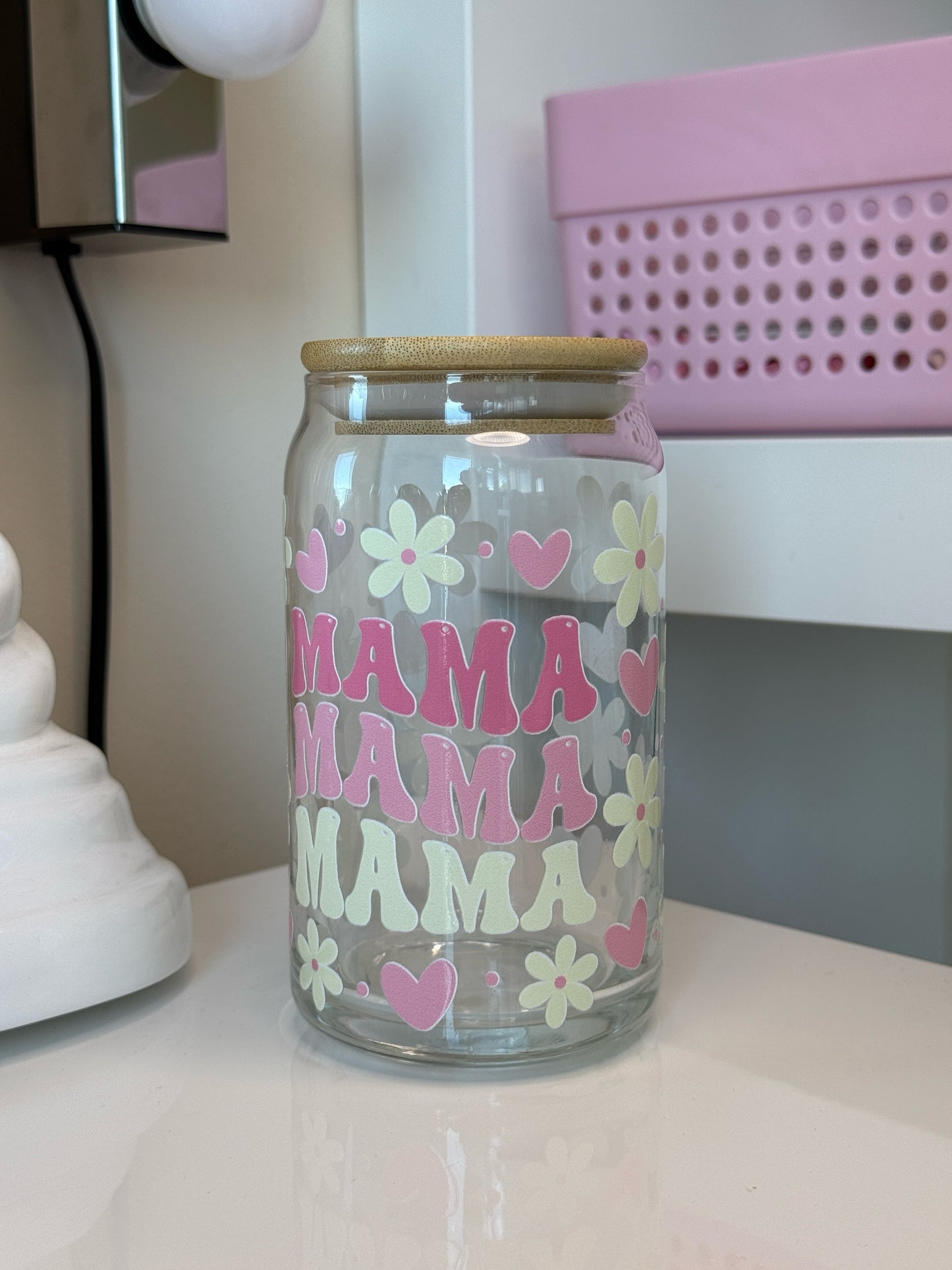 Sklenička - mama květiny