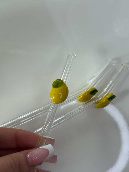 Skleněné brčko - citron