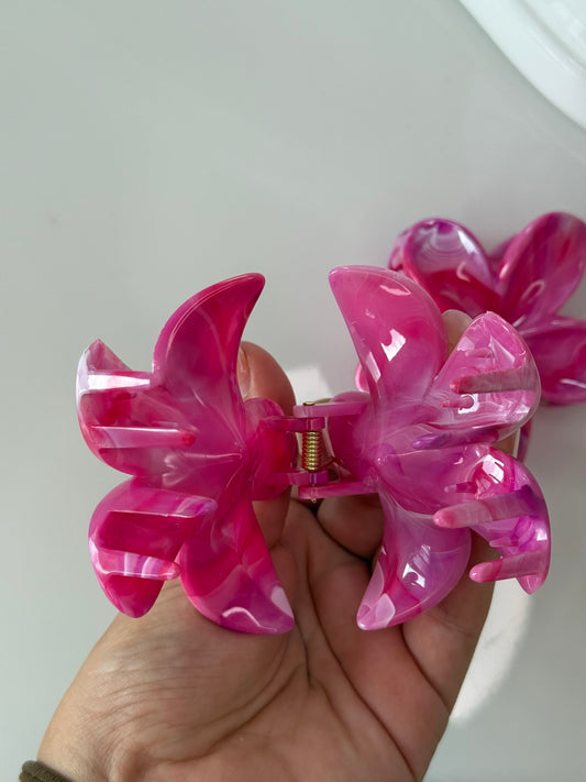 Skřipec do vlasů - Růžový mramor