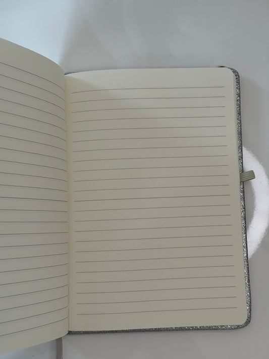 A5 Sešit třpytivý - šedý