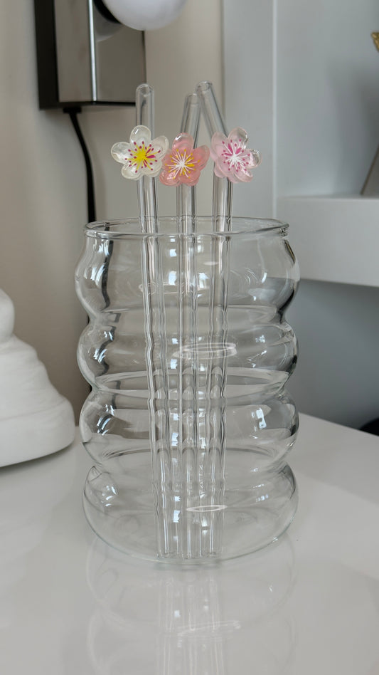 Skleněné brčko - květina