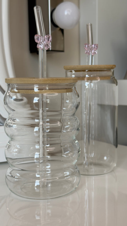 Skleněné brčko - mašlička