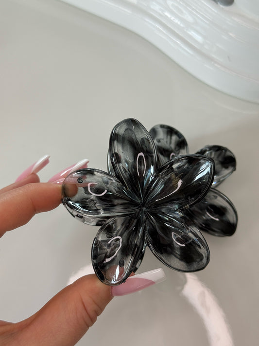 Květový skřipec leopardí vzor Černý 8 cm