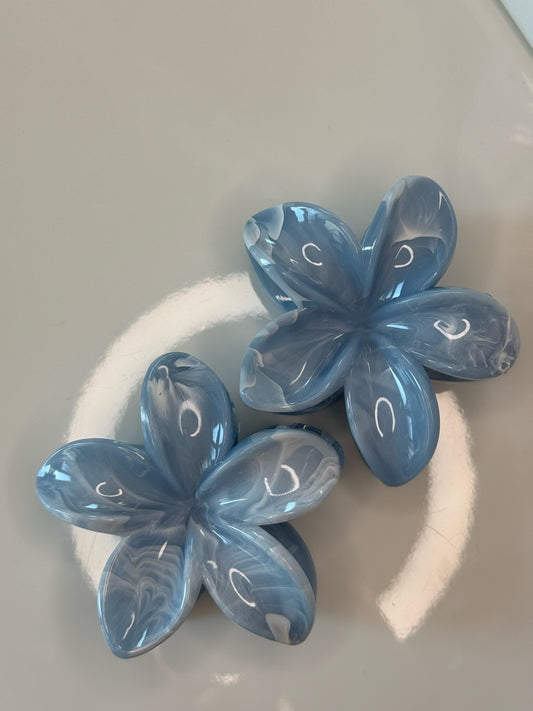 Luxusní skřipec do vlasů - Modrý 8 cm