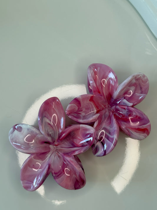 Luxusní skřipec do vlasů - Růžový 8 cm