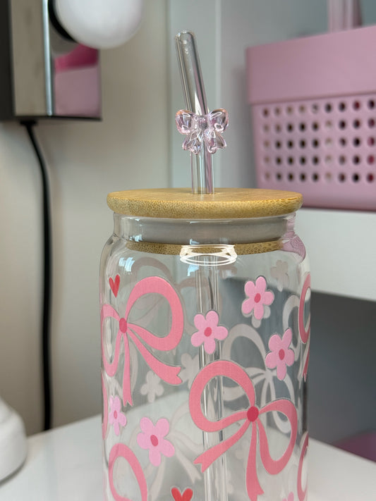 Sklenička - mašličky růžová