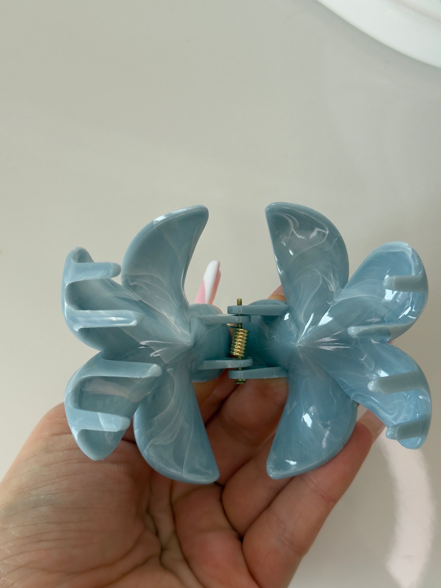 Květový skřipec - modrobílý mramorový 8cm
