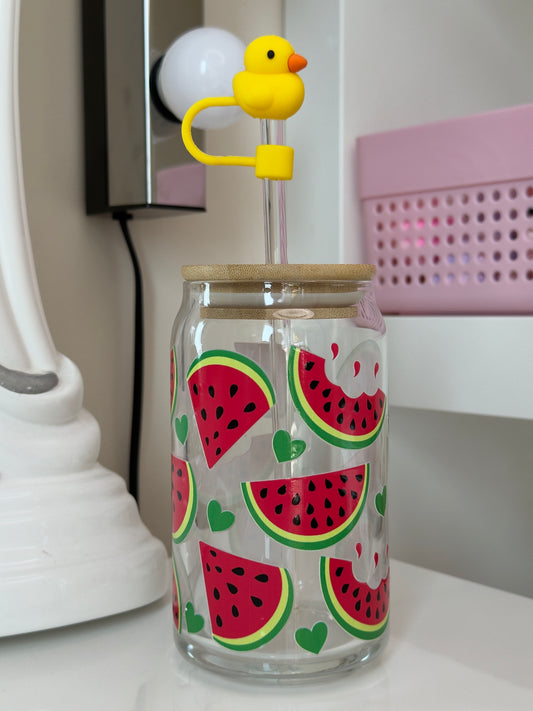 Silikonová čepička na brčko - Kachnička