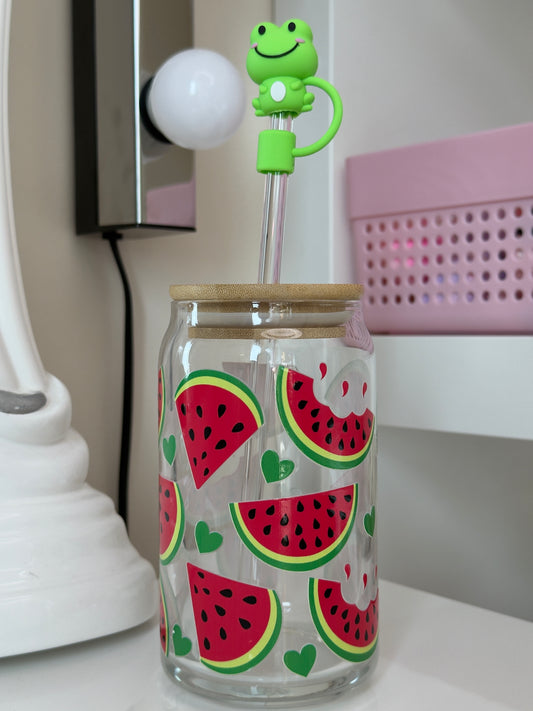 Silikonová čepička na brčko - žabička