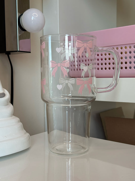 Sklenička s uchem - mašličky