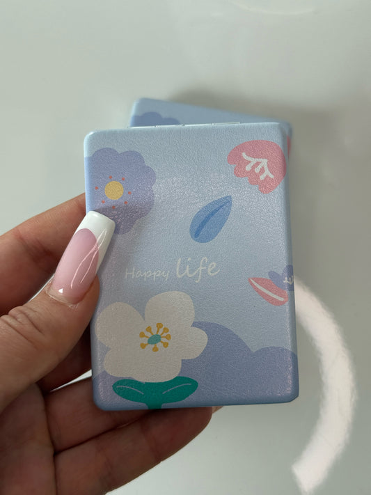 Zrcátko do kabelky s tekutinou - modrá