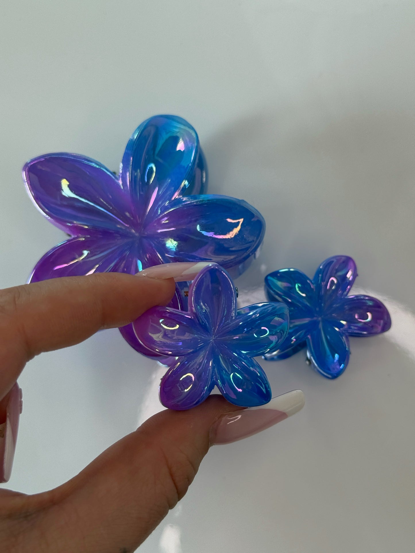 Set květových skřipců - modrý ombré