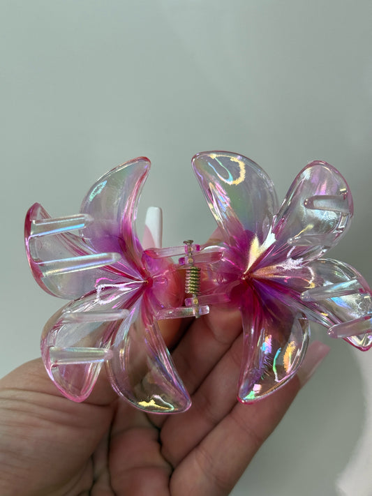 Květový skřipec - průhledný růžový