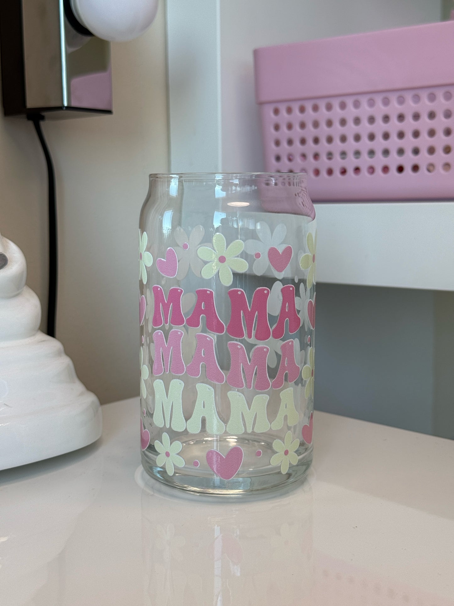 Sklenička - mama květiny