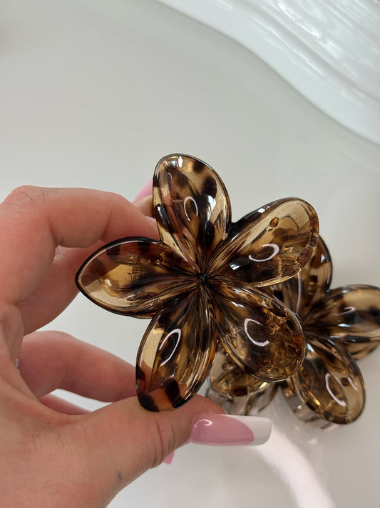 Květový skřipec leopardí vzor Hnědý 8 cm